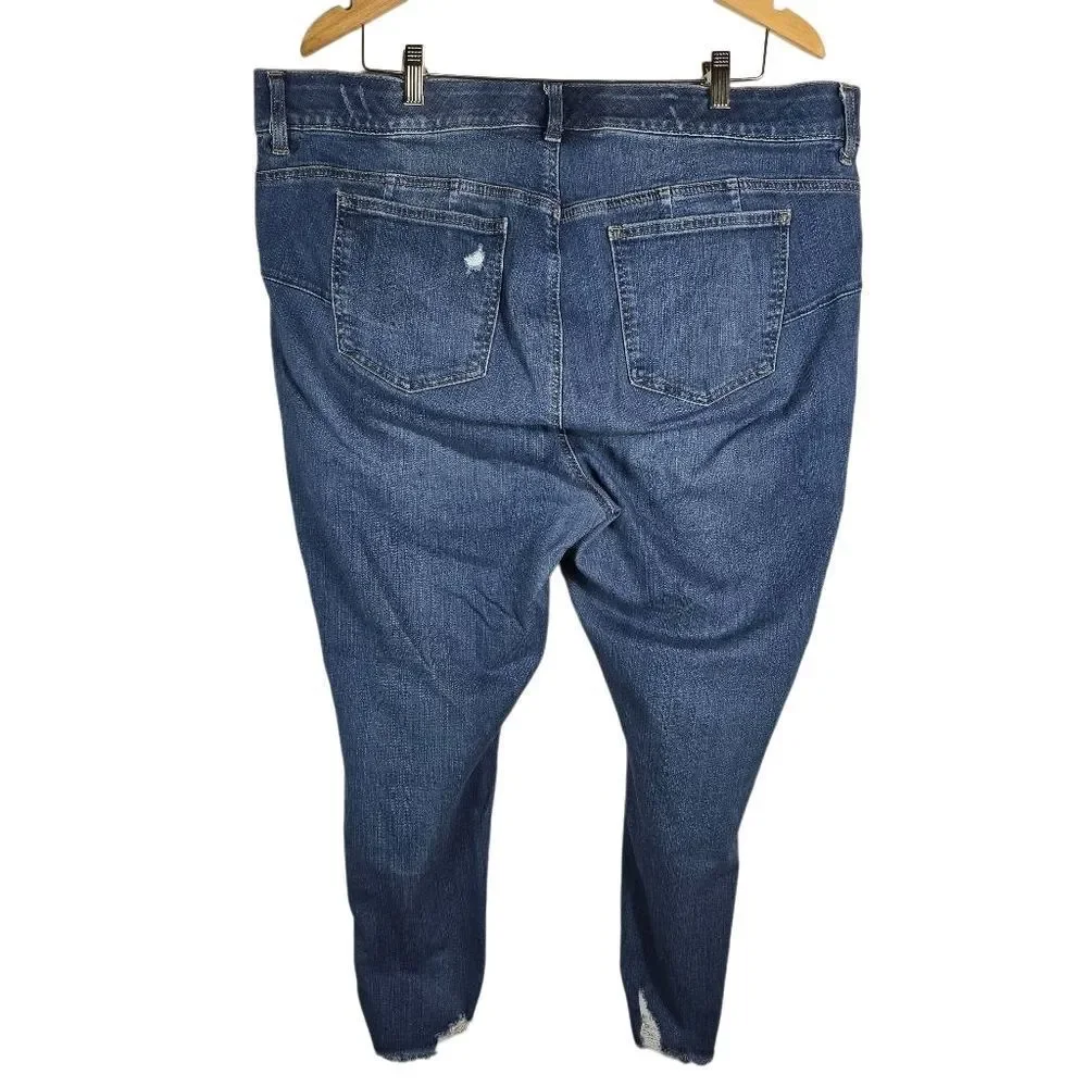 Torrid Distressed Blue Bombshell Skinny Jeans Size 22R